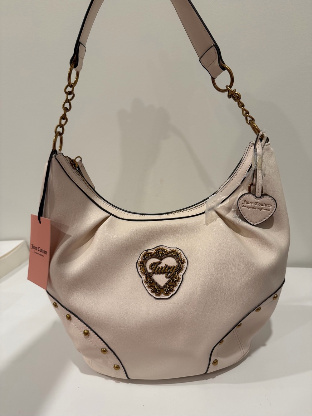 Juicy Couture Pale Pink Shoulder Hobo with Gold Accents